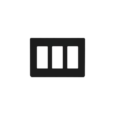 LUTRON ELECTRONICS Placa de pared 3 espacio, para atenuador (dimmer), switch ó control remoto PICO inalámbrico. MOD: CW-3-BL