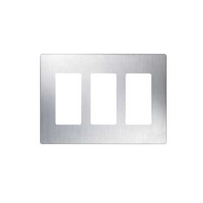LUTRON ELECTRONICS Placa de pared 3 espacio, para atenuador (dimmer), switch ó control remoto PICO inalámbrico. MOD: CW-3-SS