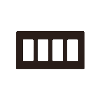 LUTRON ELECTRONICS PLACA DE PARED COLOR CAFÉ, 4 ESPACIOS MOD: CW4-BR