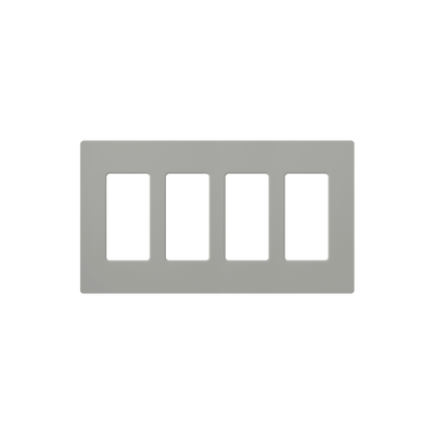 LUTRON ELECTRONICS PLACA DE PARED COLOR GRIS, 4 ESPACIOS MOD: CW4-GR