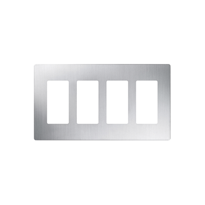 LUTRON ELECTRONICS PLACA DE PARED, COLOR SS 4 ESPACIOS CW4-SS