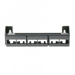 PANDUIT Panel de Parcheo Modular (Sin Conectores), de 12 Puertos Mini-Com, Instalación en Pared con Montaje Incluido, Color Negro MOD: CWPP12WBL