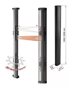 Carcasa Ultra Resistente, 150cm de Altura con doble vista para cobertura 360, Ideal para Sensores Fotoeléctricos o APs WIFI MOD: PT150