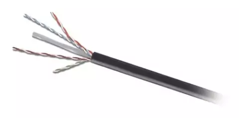 Bobina de Cable industrial UTP de 4 pares, Cat6 (250Mhz de Ancho de Banda), Planta Externa (Para cualquier clima extremo expuesto o bajo tierra), Color Negro, 305m | 9C6O4-E1