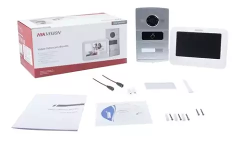 Kit de Videoportero IP / 1.3 Megapixel / Monitor Touch / Compatible con APP Hik-connect para recepción de llamada / Lector de Tarjetas (MIFARE) MOD: DS-KIS601