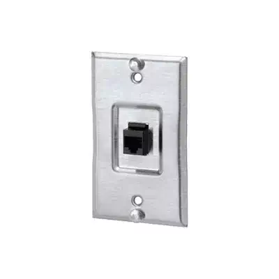 Placa de pared telefónica, Categoria 3, salida para 1 puerto - Acero inoxidable | KWP3Y