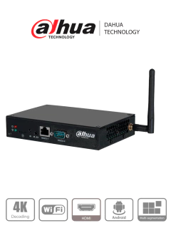 DAHUA DHI-DS04-AI400 - Caja Multimedia para Publicidad/Señalización Digital/ Android/ Compatible con Software MPS para Administración/ Ethernet/solución ideal para integrarse con monitores, videowalls en entornos comerciales, retail, hoteles y más