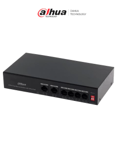 DAHUA PFS3006-4ET-36 - Switch PoE de 6 Puertos Fast Ethernet/4 Puertos PoE 10/100/ 2 Puertos uplink 10/100/ 36 Watts Totales/ Switching 1.2 Gbps/ Tasa de Reenvio de Paquetes .89 Mbps/ con Protección de Descargas #SwitchD1 #BuenFinDahua20 #REM #MCI2 #RMM