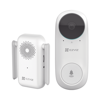EZVIZ Timbre Wi-Fi (Doorbell) de Batería Recargable / Libre de Cables / Llamada a la App / Incluye Timbre Para Interior Con Timbres Seleccionables / Ranura para Memoria / Uso Interior MOD: DB2C