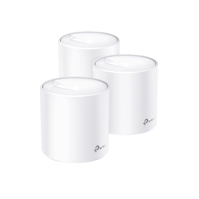 TP-LINK KIT de sistema inalámbrico Deco X60 mesh para hogar, doble banda Wi-Fi 6 (AX), doble puerto Gigabit, 4 antenas internas y compatible con amazon alexa MOD: DECOX60-3PACK