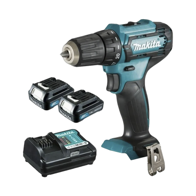 MAKITA Atornillador broquero cambio rápido 3/8”. 2 baterías 12v de 1.5 amperes y cargador. MOD: DF3-33D-WYE