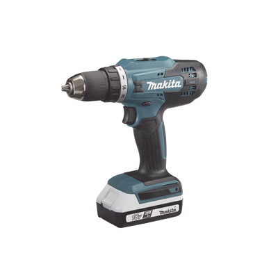 MAKITA Taladro Inalámbrico SIN CARBONES, Broquero de 1/2", 1,700 RPM, 18V⎓, Torque: 40 N.m C/2 Bat. (1.5Ah) y Cargador. DF488D004