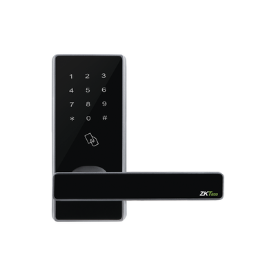 ZKTECO Cerradura Bluetooth con Lector de tarjetas y Teclado Táctil / Compatible con APP DE SMARTPHONE / Códigos para VISITANTES remotos/ Estándar americano (fácil instalación) / 100 tarjetas y Contraseñas MOD: DL30B