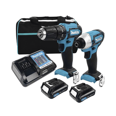 MAKITA KIT (DHP482 ROTOM. + DTD152 ATORN.IMP.) LI-ION 2 BAT 1.5 AH Y CARG C/LUZ EST.LONA 18V MOD: DLX2131SY