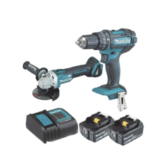 MAKITA KIT (DHP482 ROTOM.+ DGA456 MINI ESM.) LI-ION 1 BAT 5.0 AH Y CARG C/LUZ 18V MOD: DLX2402ST