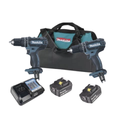 MAKITA KIT (DHP482Z Rotom..+ DTW181Z Pistola Impacto) 2 Baterías de 3 AH y Cargador Estuche de Lona18V MOD: DLX2501S