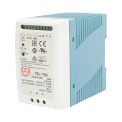 MEANWELL Fuente de poder Riel Din 24V, 100W con Cargador de Bateria MOD: DRC-100-B