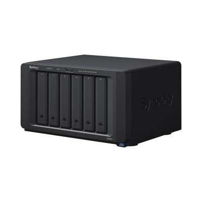 SYNOLOGY Servidor NAS de 6 Bahías (Expandible a 16 Bahías) / Hasta 288 TB / 4 GB RAM / Servicio Nube Gratis (P2P) / Administración Remota y Respaldo Programado DS1621PLUS