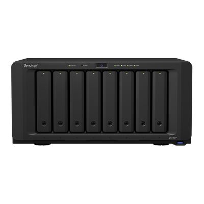 SYNOLOGY Servidor NAS de 8 Bahías (Expandible a 18 Bahías) / Hasta 324 TB / 4 GB RAM / Servicio Nube Gratis (P2P) / Administración Remota y Respaldo Programado DS1821PLUS