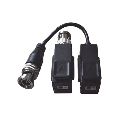 HIKVISION Kit de Transceptor (Balluns) TURBOHD con Boton Push / Hasta 8 MP (4K) / 100% Cobre / Soporta HD-TVI / AHD / CVI / CVBS / Audio por Coaxitron / Datos para Menu de Configurar de Cámaras MOD: DS-1H18S/E(C)