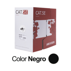 HIKVISION Bobina de Cable UTP 305 Mts / Cat 5E (24 AWG) / Color Negro / PE / Uso en Exterior / 100% Cobre / Aplicaciones de CCTV, Redes de Datos y Enlaces Inalámbricos DS-1LN5EO-UU/E