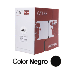 HIKVISION Bobina de Cable UTP 305 Mts / Cat 5E (24 AWG) / Color Negro / PE / Uso en Exterior / 100% Cobre / Aplicaciones de CCTV, Redes de Datos y Enlaces Inalámbricos DS-1LN5EO-UU/E