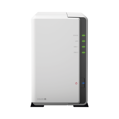 SYNOLOGY Servidor NAS de 2 Bahías / Hasta 32 TB / Servicio Nube Gratis (P2P) / Administración Remota y Respaldo Programado DS220J