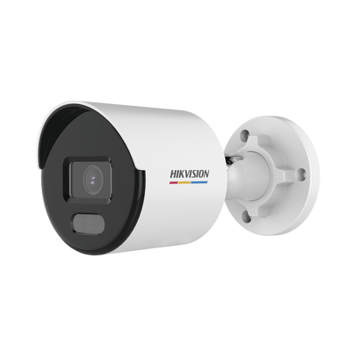 HIKVISION Bala IP 2 Megapixel / Imagen a Color 24/7 / PoE / Lente 2.8 mm / Luz Blanca 30 mts / Exterior IP67 / dWDR / ONVIF MOD: DS-2CD1027G0-L(C)