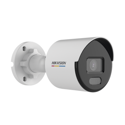 HIKVISION Bala IP 2 Megapixel / ACUSENSE Lite (Detección de Movimiento en Humanos y Vehículos) / Lente 2.8 mm / Luz Blanca 30 mts / Imagen a Color 24/7 / Exterior IP67 / WDR 120 dB / PoE / ONVIF DS-2CD1027G2-L