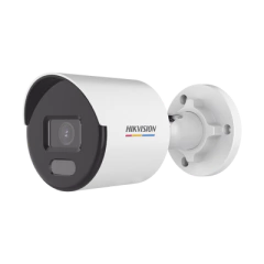 HIKVISION Bala IP 4 Megapixel / ACUSENSE Lite (Detección de Movimiento en Humanos y Vehículos) / Lente 2.8 mm / Luz Blanca 30 mts / Imagen a Color 24/7 / Exterior IP67 / WDR 120 dB / PoE / ONVIF MOD: DS-2CD1047G2-L