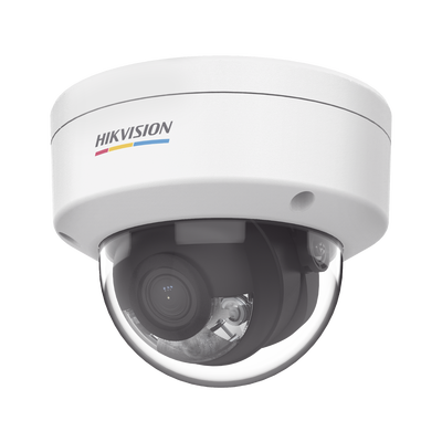 HIKVISION Domo IP 4 Megapixel / ACUSENSE Lite (Detección de Movimiento en Humanos y Vehículos) / Lente 2.8 mm / Luz Blanca 30 mts / Exterior IP67 / IK08 / Micrófono Integrado / WDR 120 dB / PoE / MicroSD MOD: DS-2CD1147G2-L(UF)