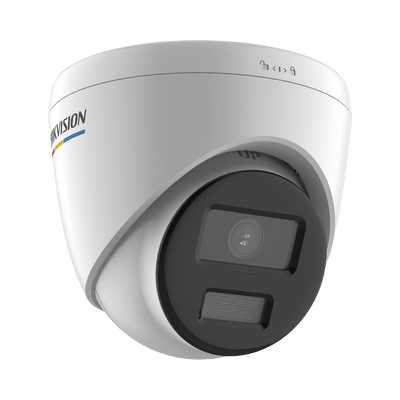 HIKVISION Turret IP 2 Megapixel / Imagen a Color 24/7 / PoE / Lente 2.8 mm / Luz Blanca 30 mts / Exterior IP67 / dWDR / ColorVu / H.265+ / ONVIF MOD: DS-2CD1327G0-L(C)