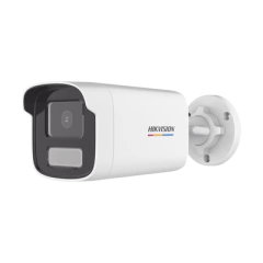 HIKVISION Bala IP 4 Megapixel / ACUSENSE Lite (Detección de Movimiento en Humanos y Vehículos) / Lente 4 mm / Imagen a Color 24/7 / Luz Blanca 50 mts / Exterior IP67 / WDR 120 dB / PoE / Onvif MOD: DS-2CD1T47G2-L
