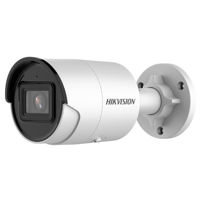 HIKVISION Bala IP 2 Megapixel / Lente 2.8 mm / 40 mts IR EXIR / ACUSENSE (Videoanaliticos en Humanos y Vehiculos) / Exterior IP67 / WDR 120 dB / PoE / Micrófono Integrado / Metal / MicroSD DS-2CD2023G2-I(U)
