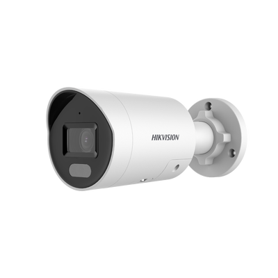 HIKVISION [ PROTECCIÓN ACTIVA ] Bala IP 4 Megapixel / Imagen a Color 24/7 / PoE / Lente 2.8 mm / Luz Blanca 40 mts / Exterior IP67 / Luz Intermitente y Alerta de Audio / Videoanaliticos (Filtro de Falsas Alarmas) / WDR 130 dB / Captura Facial / MicroSD MOD: DS-2CD2047G2-LU/SL(C)
