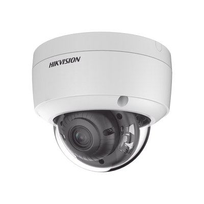 HIKVISION Domo IP 4 Megapixel / Imagen a Color 24/7 / 30 mts Luz Blanca / Lente 2.8 mm / Exterior IP67 / IK10 / WDR 130 dB / PoE / Micrófono Integrado / Videoanaliticos (Filtro de Falsas Alarmas) / Entrada y Salida de Audio y Alarmas / MicroSD MOD: DS-2CD2147G2-L(SU)(C)