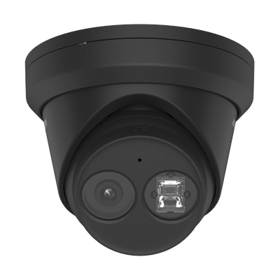 HIKVISION Turret IP 4 Megapixel / Color Negro / Lente 2.8 mm / 30 mts IR EXIR / Exterior IP67 / WDR 120 dB / PoE / Videoanaliticos (Filtro de Falsas Alarmas) / Micrófono Integrado / Metal / MicroSD DS-2CD2343G2-I(U)(BLACK)