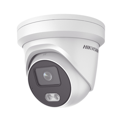 HIKVISION Turret IP 4 Megapixel / Imagen a Color 24/7 / Lente 4 mm / Luz Blanca 30 mts / WDR 130 dB / Exterior IP67 / Micrófono Integrado / Captura Facial / Videoanaliticos (Filtro de Falsas Alarmas) / Metal / MicroSD MOD: DS-2CD2347G2-L(U)(C)