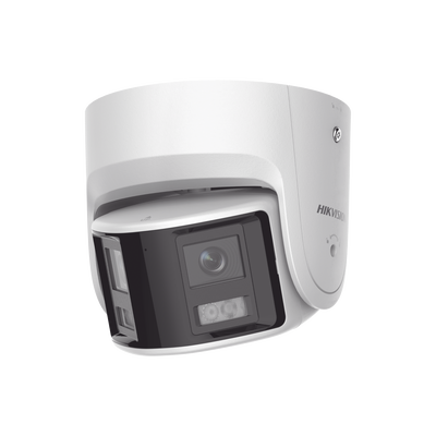 HIKVISION [ PROTECCIÓN ACTIVA ] Turret IP Panorámica 4 Megapíxel / 180° / Imagen a Color 24/7 / PoE / WDR 130° / IP67 / ACUSENSE / Protección Activa (Luz Estroboscópica y Alarma Audible) / MicroSD MOD: DS-2CD2347G2P-LSU/SL(C)