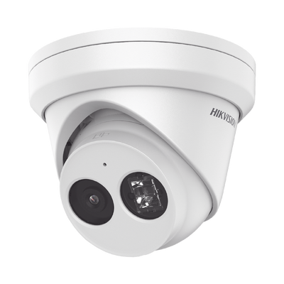 HIKVISION Turret IP 6 Megapixel / Lente 2.8 mm / 30 mts IR EXIR /Exterior IP66 / WDR 120 dB / PoE / Videoanaliticos (Filtro de Falsas Alarmas) / Micrófono Integrado / Metal / MicroSD DS-2CD2363G2-I(U)