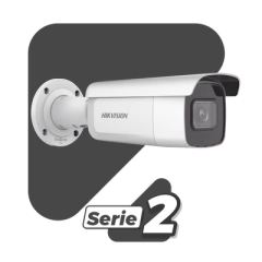 HIKVISION Bala IP 2 Megapixel / Lente Mot. 2.8 a 12 mm / 60 mts IR EXIR / Exterior IP67 / IK10 / WDR 120 dB / PoE / Videoanaliticos (Filtro de Falsas Alarmas) / Entrada y Salida de Audio y Alarma / microSD DS-2CD2623G2-IZS