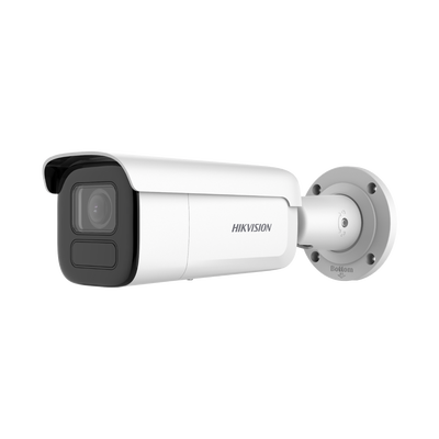 HIKVISION Bala IP 4 Megapixel / Lente Mot. 2.8 a 12 mm / 60 mts IR EXIR / Anticorroción / IK10 / WDR 120 dB / PoE / Videoanaliticos (Filtro de Falsas Alarmas) / Entrada y Salida de Audio y Alarmas / microSD DS-2CD2646G2T-IZSY(C)