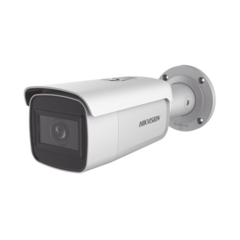 HIKVISION Bala IP 8 Megapixel (4K)/ Lente Mot. 2.8 a 12 mm / 60 mts IR EXIR /Exterior IP67 / IK10 / WDR 120 dB / PoE / Videoanaliticos (Filtro de Falsas Alarmas) / Entrada y Salida de Audio y Alarmas / MicroSD DS-2CD2683G2-IZS