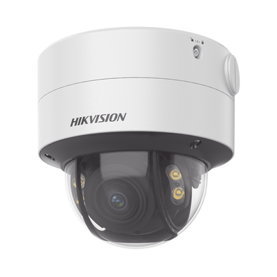 HIKVISION Domo IP 4 Megapixel / Imagen a Color 24/7 / Lente 3.6 - 9 mm / Luz Blanca 40 mts / WDR 130 dB / Exterior IP67 / IK10 / Captura Facial / Videoanaliticos (Filtro de Falsas Alarmas) / MicroSD MOD: DS-2CD2747G2-LZS(C)