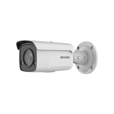 HIKVISION Bala IP 8 Megapixel / Imagen a Color 24/7 / PoE / Lente 4 mm / Luz Blanca 60 mts / Exterior IP67 / WDR 130 dB / Captura Facial / Videoanaliticos (Filtro de Falsas Alarmas) / MicroSD MOD: DS-2CD2T87G2-L(C)