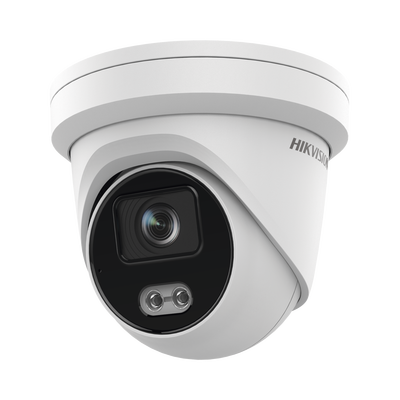 HIKVISION Turret IP 4 Megapixel / Imagen a color 24/7 / Lente 4 mm / Luz Blanca 40 mts / Exterior IP67 / Micrófono Integrado / WDR 120 dB / Audio y Alarma / Onvif / MicroSD DS-2CD3347G2-LSU(C)