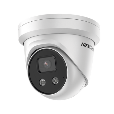 HIKVISION Turret IP 8 Megapixel / Lente 2.8 mm / Micrófono Integrado / 40 mts IR / Exterior IP67 / WDR 120 dB / Entrada y salida Audio y Alarma / Captura Facial / Onvif / MicroSD DS-2CD3386G2-IS(U)(C)