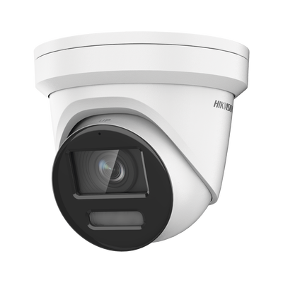 HIKVISION Turret IP 8 Megapixel / Imagen a color 24/7 / Lente 2.8 mm / Micrófono Integrado /Luz Blanca 40 mts / Exterior IP67 / Micrófono Integrado / WDR 130 dB / Entrada y salida de Audio y Alarma / Onvif / MicroSD DS-2CD3387G2-LSU(C)