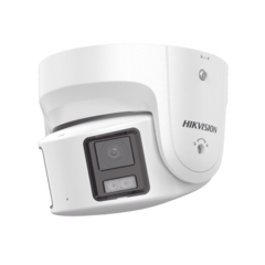 HIKVISION [ PROTECCIÓN ACTIVA ] Turret IP Panorámica 8 Megapixel / 180° / Imagen a Color 24/7 / PoE / WDR 130° / IP67 / ACUSENSE / Protección Activa (Luz Estroboscópica y Alarma Audible) / MicroSD MOD: DS-2CD3387G2P-LSU/SL(C)