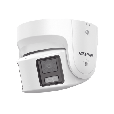 HIKVISION [ PROTECCIÓN ACTIVA ] Turret IP Panorámica 8 Megapixel / 180° / Imagen a Color 24/7 / PoE / WDR 130° / IP67 / ACUSENSE / Protección Activa (Luz Estroboscópica y Alarma Audible) / MicroSD MOD: DS-2CD3387G2P-LSU/SL(C)